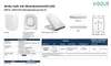 A collage of images showing different views and specifications of a toilet seat. Produktbild-Vorschau