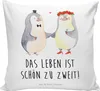 Mr. & Mrs. Panda Dekokissen Pinguin Heirat - Weiß - Produktbild-Vorschau 1