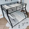 A children's bedroom with a black metal bunk bed. Podgląd zdjęcia produktu