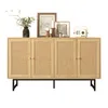 Kommode,Sideboard mit echtem Rattangeflecht, Küchenschrank Produktbild-Vorschau 1