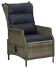vidaXL Verstellbarer Gartensessel mit Auflagen Poly Rattan Produktbild-Vorschau 6