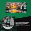 Leinwand Uhr Küche Wohnzimmer Bild 60x30 Wand Bild Wald Produktbild-Vorschau 5