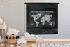 MuchoWow® Wandteppich Wandbehang Weltkarte - Blackboard - Produktbild-Vorschau 3
