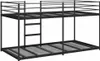 A black metal bunk bed frame without mattresses against a white background. Náhled obrázku produktu