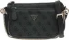 A black Guess handbag with a repeating logo pattern. Anteprima dell’immagine prodotto