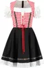 Dirndl met rood-wit geruit patroon en een zwarte rok, maat: Productafbeelding-voorbeeld 4