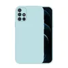 A light blue phone case is shown from the back, with a portion of the phone screen visible on the right. Produktbild-Vorschau