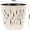 Květináč SANDY ROUND s vkladem 12,8 cm - barva: krémová Anteprima dell’immagine prodotto 7