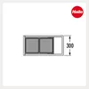 A diagram of a kitchen bin system with dimensions indicated. Produktbild-Vorschau