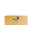 A wooden box with a combination lock on a white background. Produktbild-Vorschau