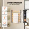 A heated towel rack with a towel on it, displayed with feature callouts. Podgląd zdjęcia produktu