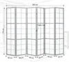 Homestyle4u Paravent Raumteiler 6 teilig Holz Grau Shoji Produktbild-Vorschau 4
