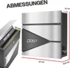 A diagram showing the dimensions of a mailbox. Produktbild-Vorschau
