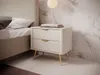 A modern bedroom setting with a nightstand next to a bed. Produktbild-Vorschau