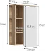Badschrank Vicco Karen Sonoma/Weiß 50 x 75 cm mit Tür und Produktbild-Vorschau 3