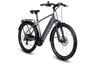 A studio shot of a gray electric bicycle against a white background. Produktbild-Vorschau