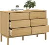 The Living Store Kommode FLORO Wachsbraun Massivholz Kiefer Produktbild-Vorschau 5