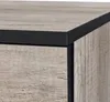 A close-up view of the corner of a piece of furniture, likely a nightstand or dresser, showing the wood grain texture and black trim. Produktbild-Vorschau