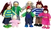 A group of wooden dolls representing a family. Produktbild-Vorschau