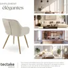 Chaise MARILYN aspect velours capitonné - crème/or, Lot de Voir les images du produit 7