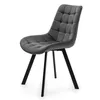 A single gray upholstered chair with black legs is shown against a white background. Podgląd zdjęcia produktu