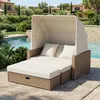 Sofa ogrodowa Flieks Leżak ogrodowy z regulowanym daszkiem Podgląd zdjęcia produktu 3
