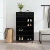 vidaXL Schuhschrank Schwarz 60x35x105 cm Holzwerkstoff Produktbild-Vorschau 2