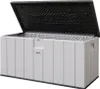 A light gray plastic storage box with its lid open, showing the interior. Podgląd zdjęcia produktu