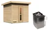 Karibu 38 mm Saunahaus Melo 3 naturbelassen mit Ofen 9 kW Produktbild-Vorschau 2