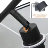 Close-up of a black lamp joint with an inset image showing the lamp head rotating. Produktbild-Vorschau