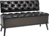vidaXL Banc avec espace de rangement et dossier 110cm noir Voir les images du produit 8