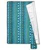 A folded picnic blanket with a geometric pattern and a silver backing. Náhled obrázku produktu