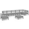 8-tlg. Garten-Lounge-Set Massivholz Kiefer Grau Produktbild-Vorschau 1
