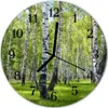 Glasuhr Wanduhr Küchenuhr Echt-Glas 30fi cm Birken Wald Produktbild-Vorschau 1