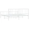 Bettgestell mit Kopf- und Fußteil Metall Weiß 200x200 cm , Produktbild-Vorschau 8