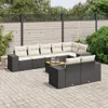 vidaXL 9-tlg. Garten-Sofagarnitur mit Kissen Schwarz Poly Produktbild-Vorschau 2
