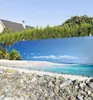 Zaunbanner Urlaubsort mit Palmen und Strand Sichtschutz Produktbild-Vorschau 1