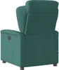 Rear view of a teal fabric recliner chair. Náhľad obrázku produktu