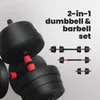 vidaXL 2-in-1 Hantelset 30kg Schwarz und Rot Zement und Produktbild-Vorschau 6