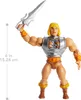 A toy action figure of He-Man, a character from Masters of the Universe, is shown in a dynamic pose holding his sword. Produktbild-Vorschau