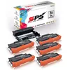 A product shot of toner cartridges and a drum unit with a box in the background. Produktbild-Vorschau