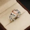 Vintage-Fingerring für Damen, zweifarbig, Blumenband, Produktbild-Vorschau 3