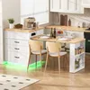 MODFU Kücheninsel,Bartisch mit LED-Beleuchtung und Produktbild-Vorschau 3