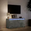 vidaXL Armoire TV avec éclairage LED gris béton 100x34x50 Voir les images du produit 5