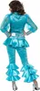 A woman wearing a blue Mamma Mia disco costume, viewed from the back. Produktbild-Vorschau