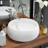 vidaXL Lavabo rotondo in Vetroceramica bianca 40 x 15 cm Anteprima dell’immagine prodotto 2