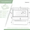 Diagram and feature list for a kitchen sink. Náhľad obrázku produktu