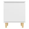 vidaXL Nachttisch mit Massivholz-Beinen Weiß 40x30x50 cm Produktbild-Vorschau 4