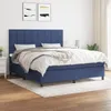 vidaXL Boxspringbett mit Matratze Blau 180x200 cm Stoff - Produktbild-Vorschau 2