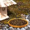 A bird feeder with birdseed and a bird in a natural outdoor setting. Produktbild-Vorschau